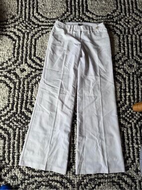 White Wide-Leg lined Dress Pants